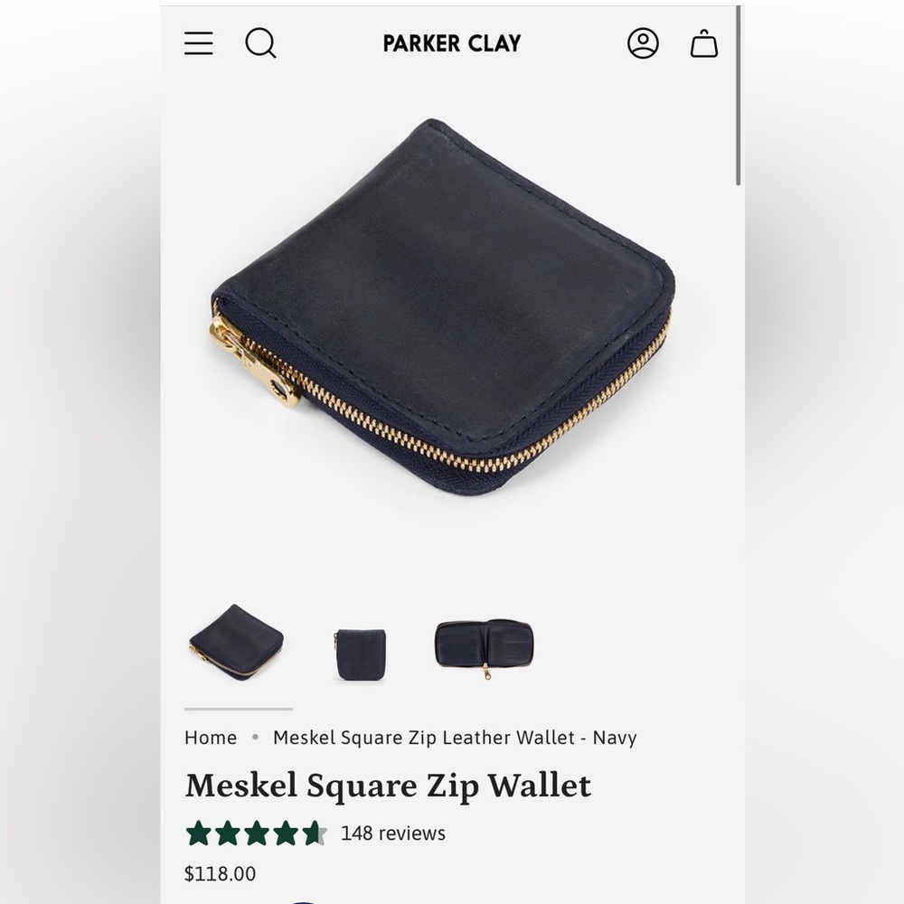 Parker clay wallet in navy